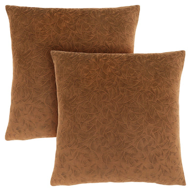 Pillows, Set Of 2, 18 X 18 Square, Insert Included, Decorative Throw, Accent, Sofa, Couch, Bed, Soft Polyester Woven Fabric, Hypoallergenic Soft Polyester Insert, Light Brown, Transitional