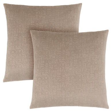 Pillows, Set Of 2, 18 X 18 Square, Insert Included, Decorative Throw, Accent, Sofa, Couch, Bed, Plush Velvet Finish, Soft Polyester Fabric, Hypoallergenic Soft Polyester Insert, Taupe, Contemporary, Modern