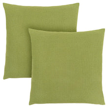 Charger l&#39;image dans la galerie, Pillows, Set Of 2, 18 X 18 Square, Insert Included, Decorative Throw, Accent, Sofa, Couch, Bed, Cozy Textured-Look, Soft Polyester Fabric, Hypoallergenic Soft Polyester Insert, Lime Green, Classic
