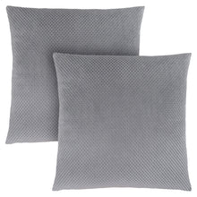 Charger l&#39;image dans la galerie, Pillows, Set Of 2, 18 X 18 Square, Insert Included, Decorative Throw, Accent, Sofa, Couch, Bed, Velvety Soft Polyester Fabric, Hypoallergenic Soft Polyester Insert, Silver, Transitional
