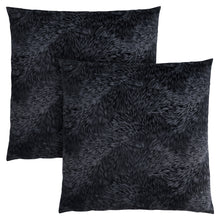 Load image into Gallery viewer, Pillows, Set Of 2, 18 X 18 Square, Insert Included, Decorative Throw, Accent, Sofa, Couch, Bed, Lush Velvet-Look Polyester Fabric, Hypoallergenic Soft Polyester Insert, Black, Glam
